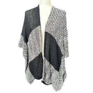 Chico's Zenergy Cardigan One Size NWT Black & White Verona Patchwork Wrap Shawl